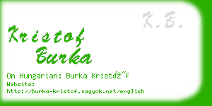 kristof burka business card